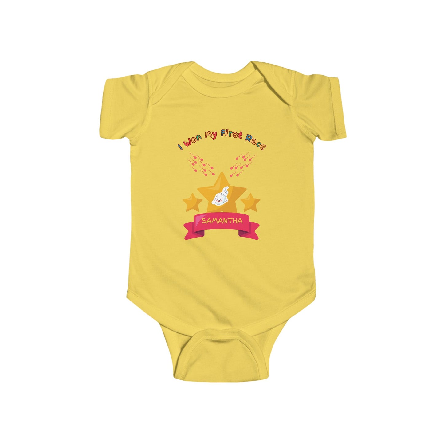 SNES | REACH Certified One-Piece Bodysuit | I Won My First Race | Infant Toddler 0-24M