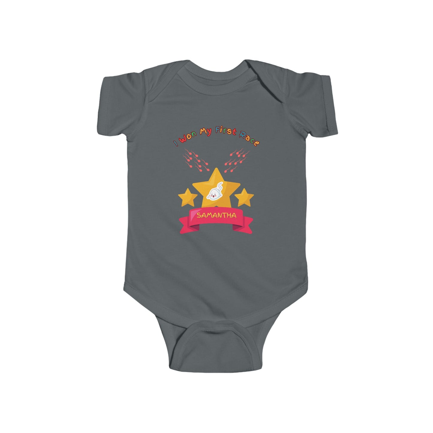 SNES | REACH Certified One-Piece Bodysuit | I Won My First Race | Infant Toddler 0-24M