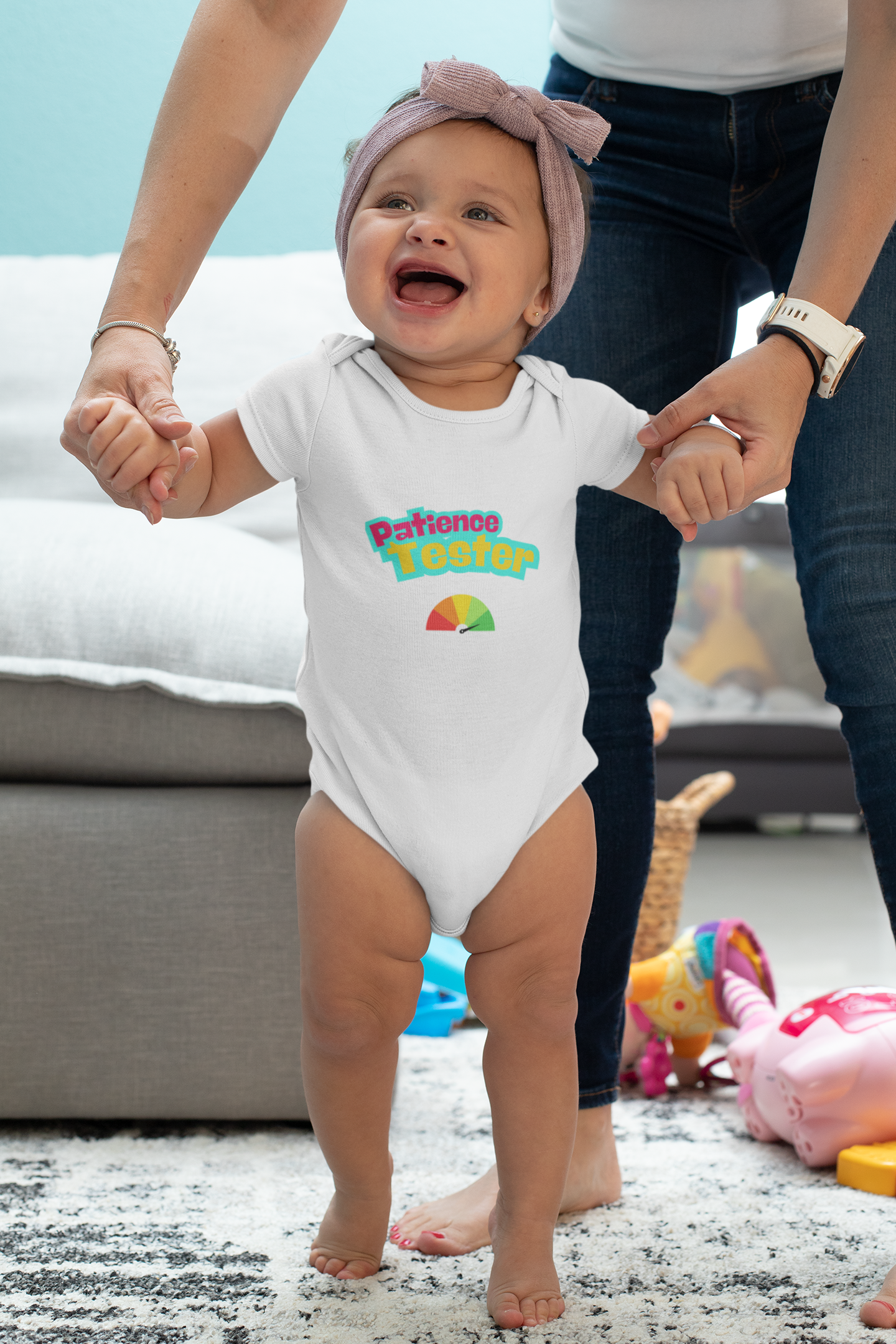 SNES | REACH Certified One-Piece Bodysuit | Patience Tester | Infant Toddler 0-24M