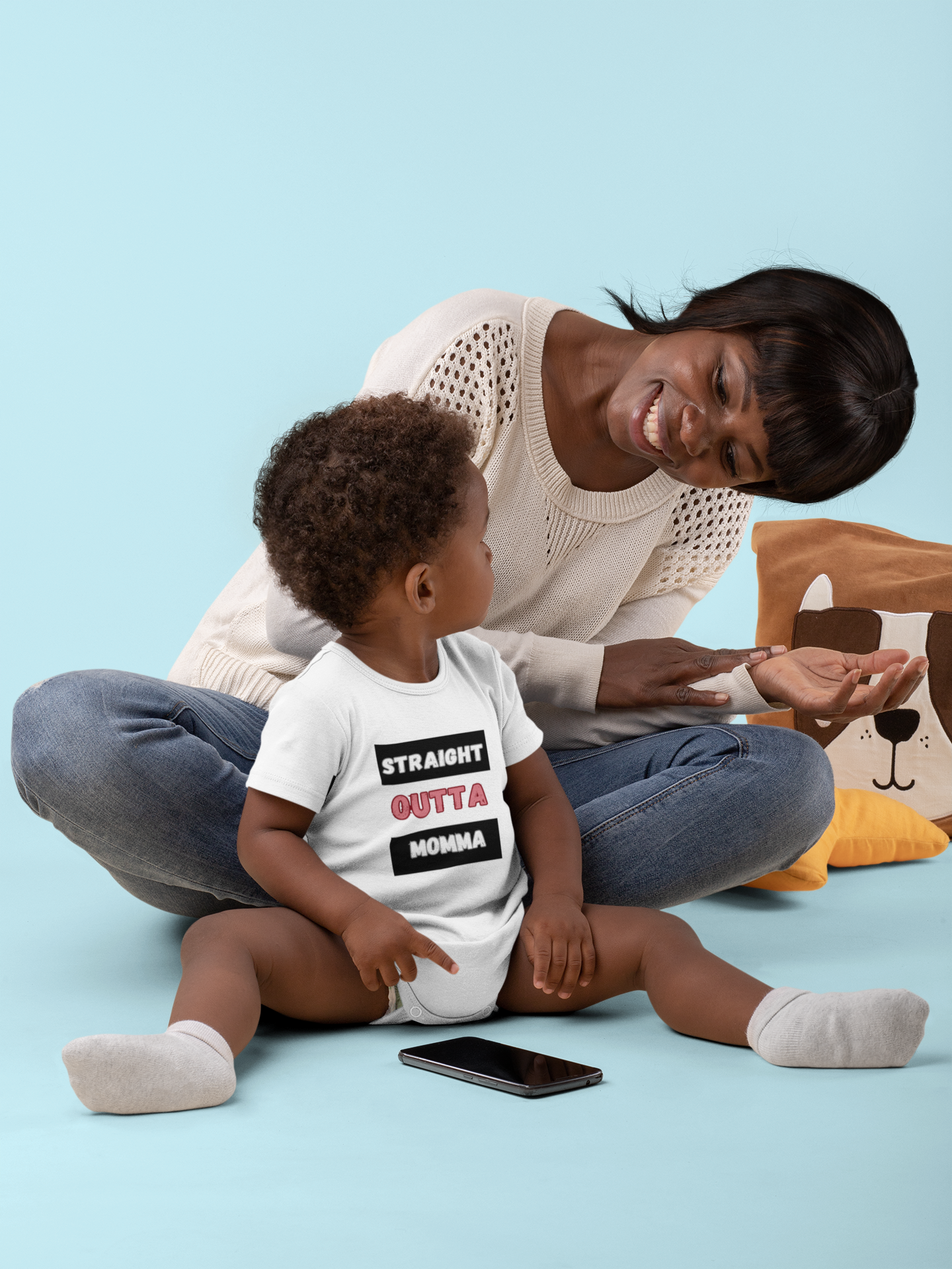 SNES | REACH Certified One-Piece Bodysuit | Straight Outta Momma | Infant Toddler 0-24M