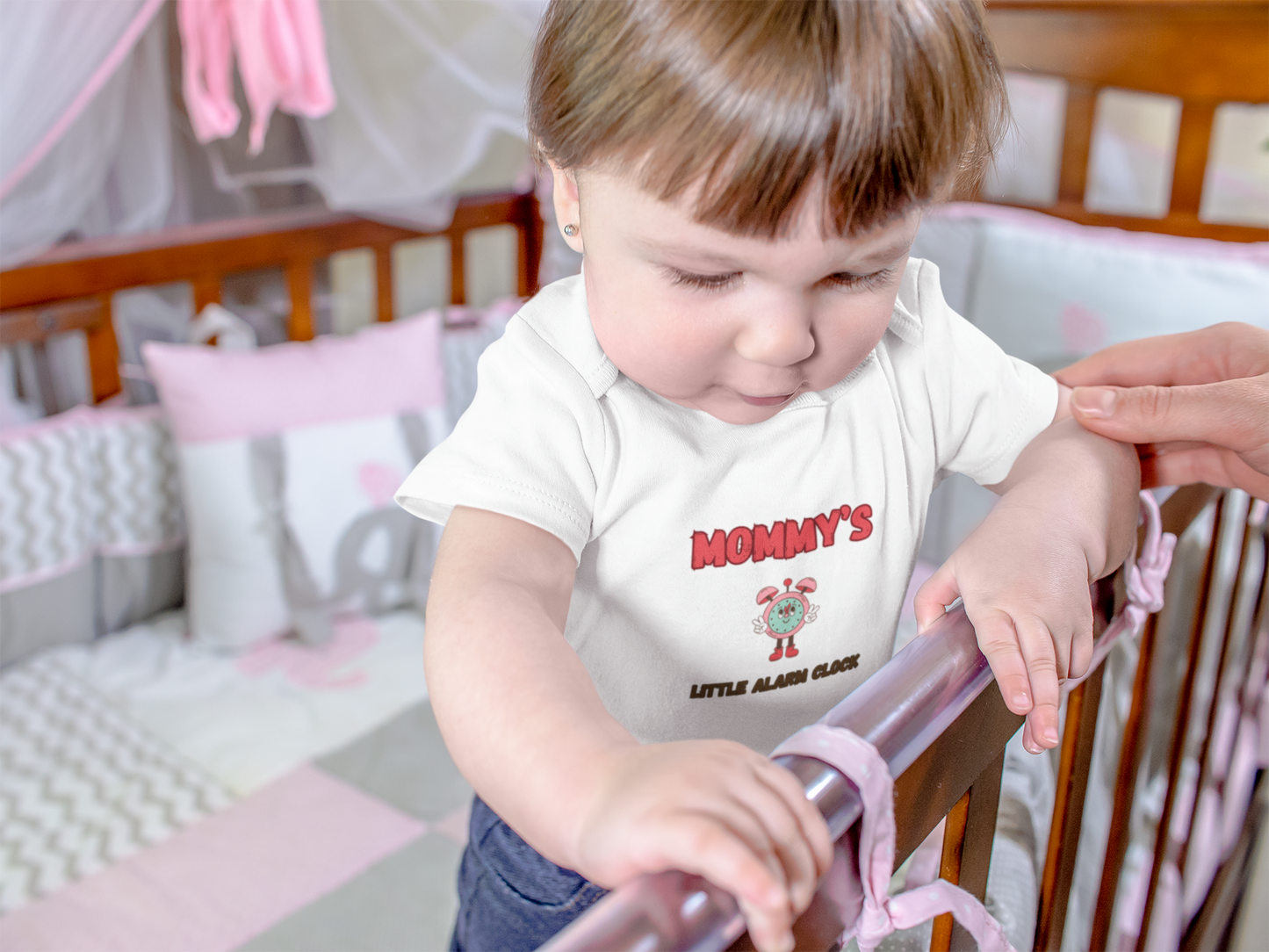 SNES | REACH Certified One-Piece Bodysuit | Mommy's Little Alarm Clock | Infant Toddler 0-24M