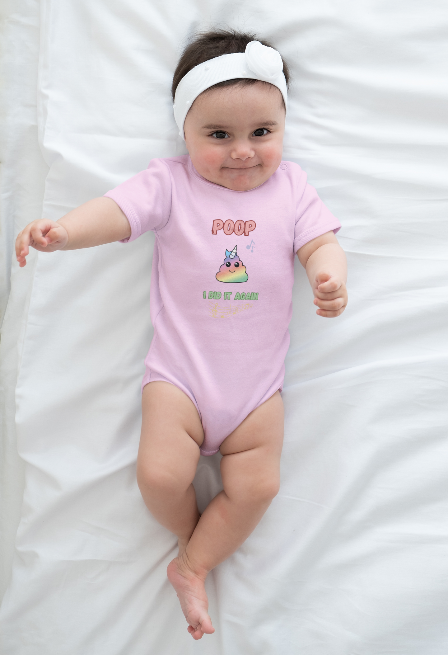 SNES | REACH Certified One-Piece Bodysuit | Poop I Did it Again | | Infant Toddler 0-24M