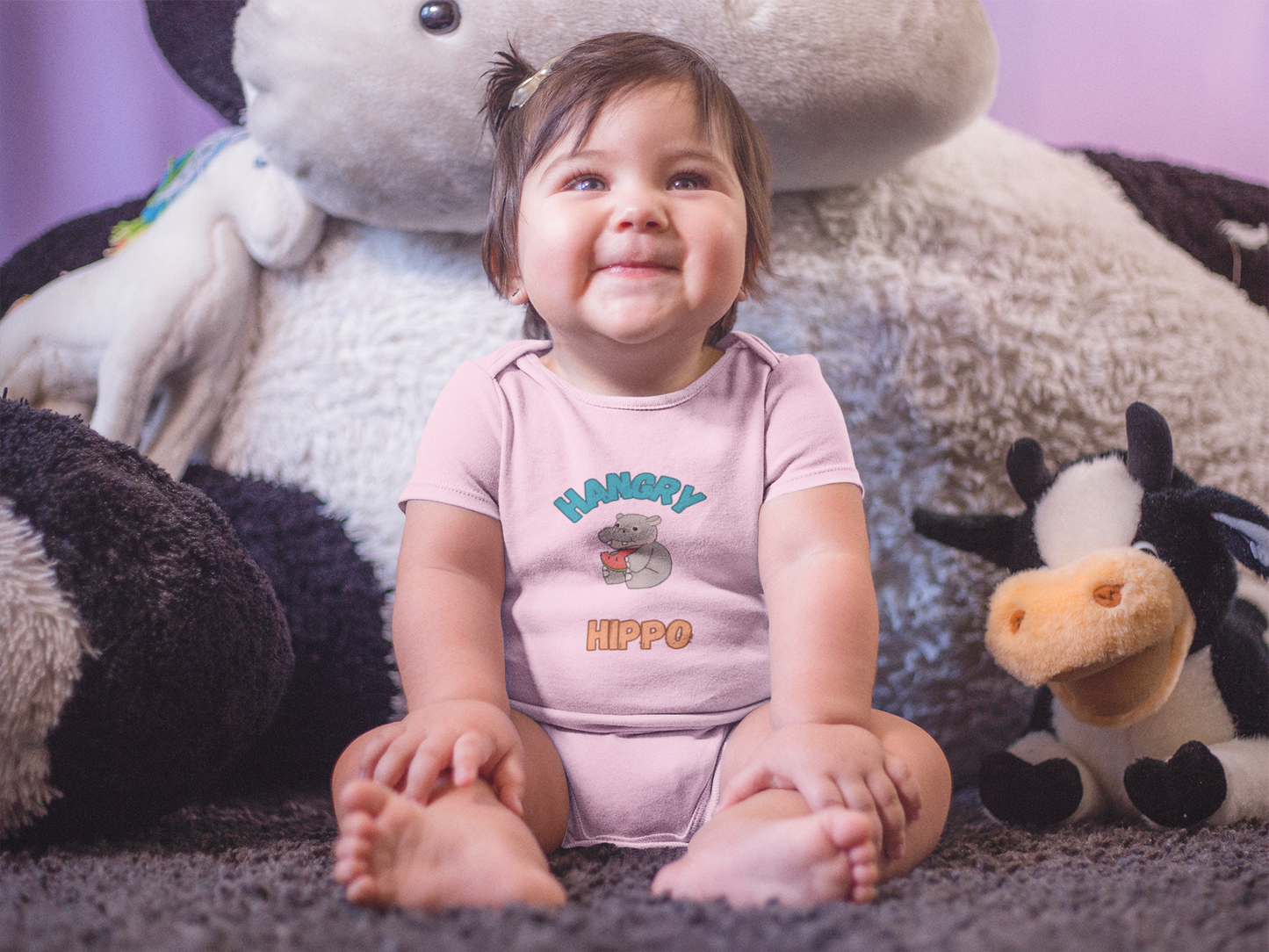 SNES | REACH Certified Bodysuit | Hangry Hippo | Infant Toddler 0-24M