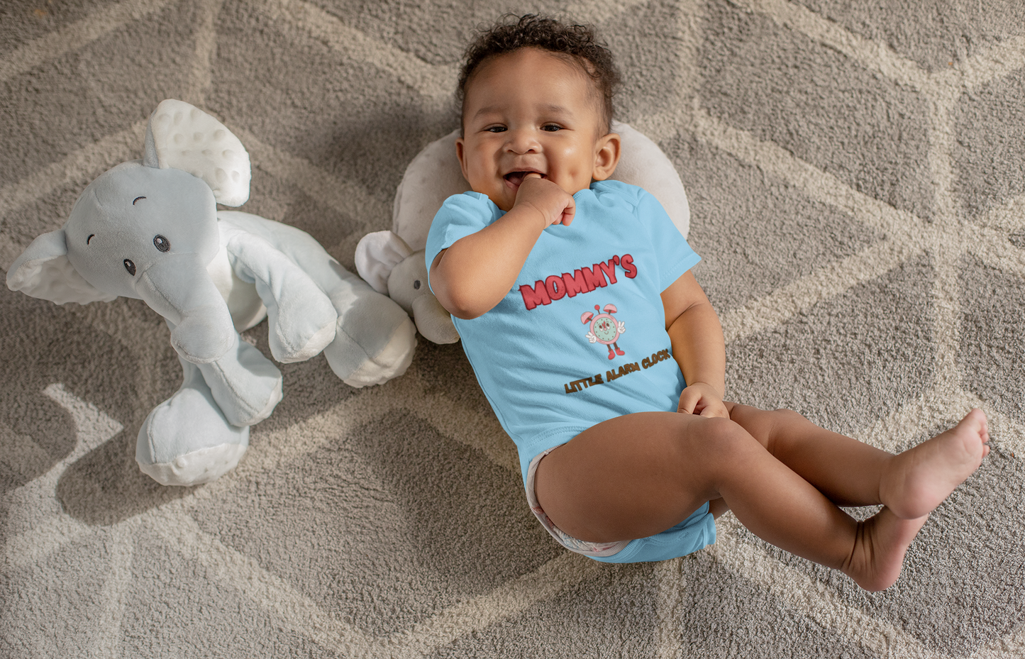 SNES | REACH Certified One-Piece Bodysuit | Mommy's Little Alarm Clock | Infant Toddler 0-24M