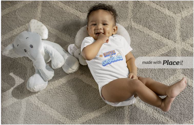 SNES | REACH Certified One-Piece Bodysuit | Here for the Shits & Giggles | Infant Toddler 0-24M