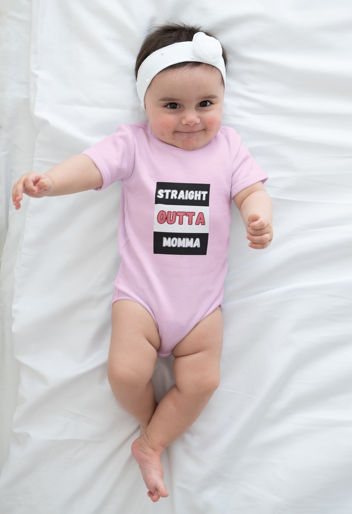 SNES | REACH Certified One-Piece Bodysuit | Straight Outta Momma | Infant Toddler 0-24M