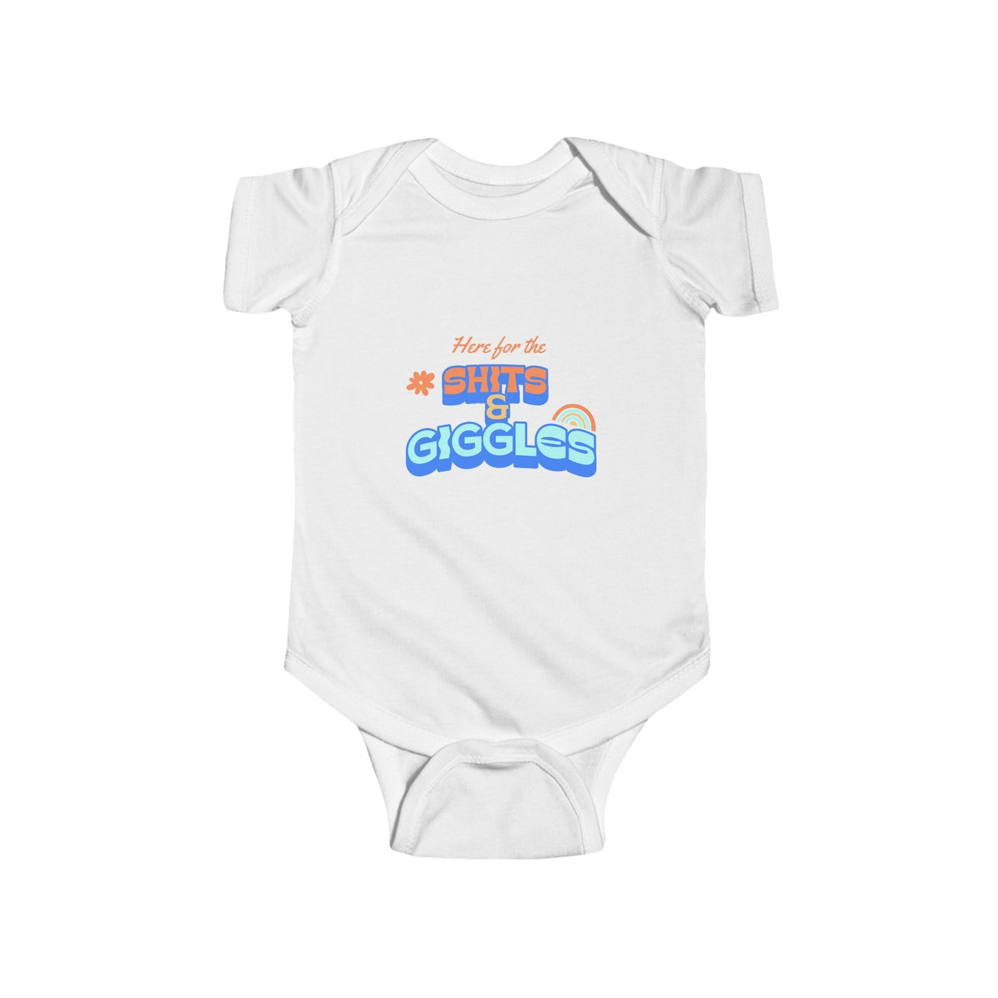 SNES | REACH Certified One-Piece Bodysuit | Here for the Shits & Giggles | Infant Toddler 0-24M
