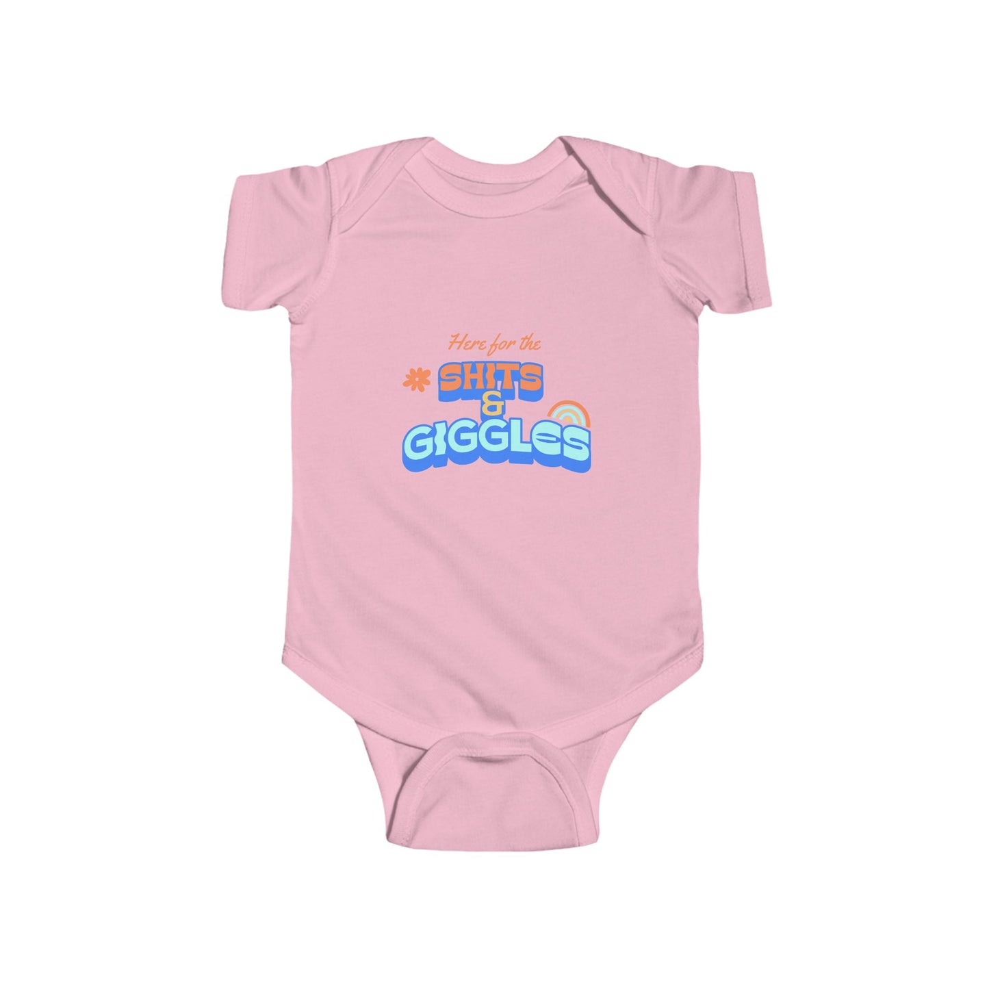 SNES | REACH Certified One-Piece Bodysuit | Here for the Shits & Giggles | Infant Toddler 0-24M