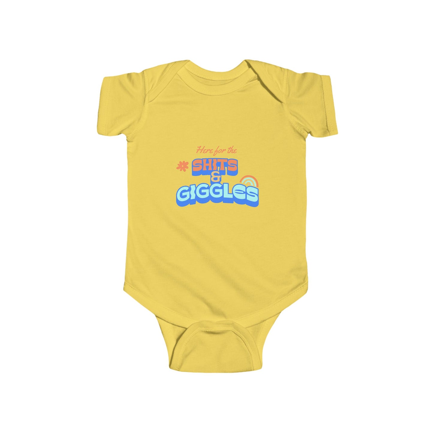 SNES | REACH Certified One-Piece Bodysuit | Here for the Shits & Giggles | Infant Toddler 0-24M
