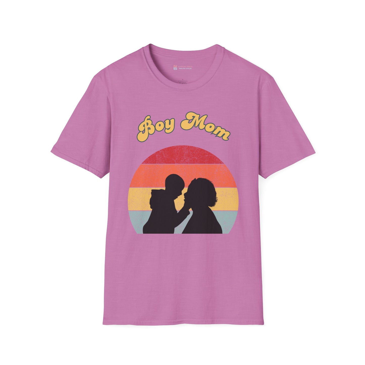 Boy Mom Unisex Softstyle T-Shirt - Retro Graphic Tee for Proud Mothers