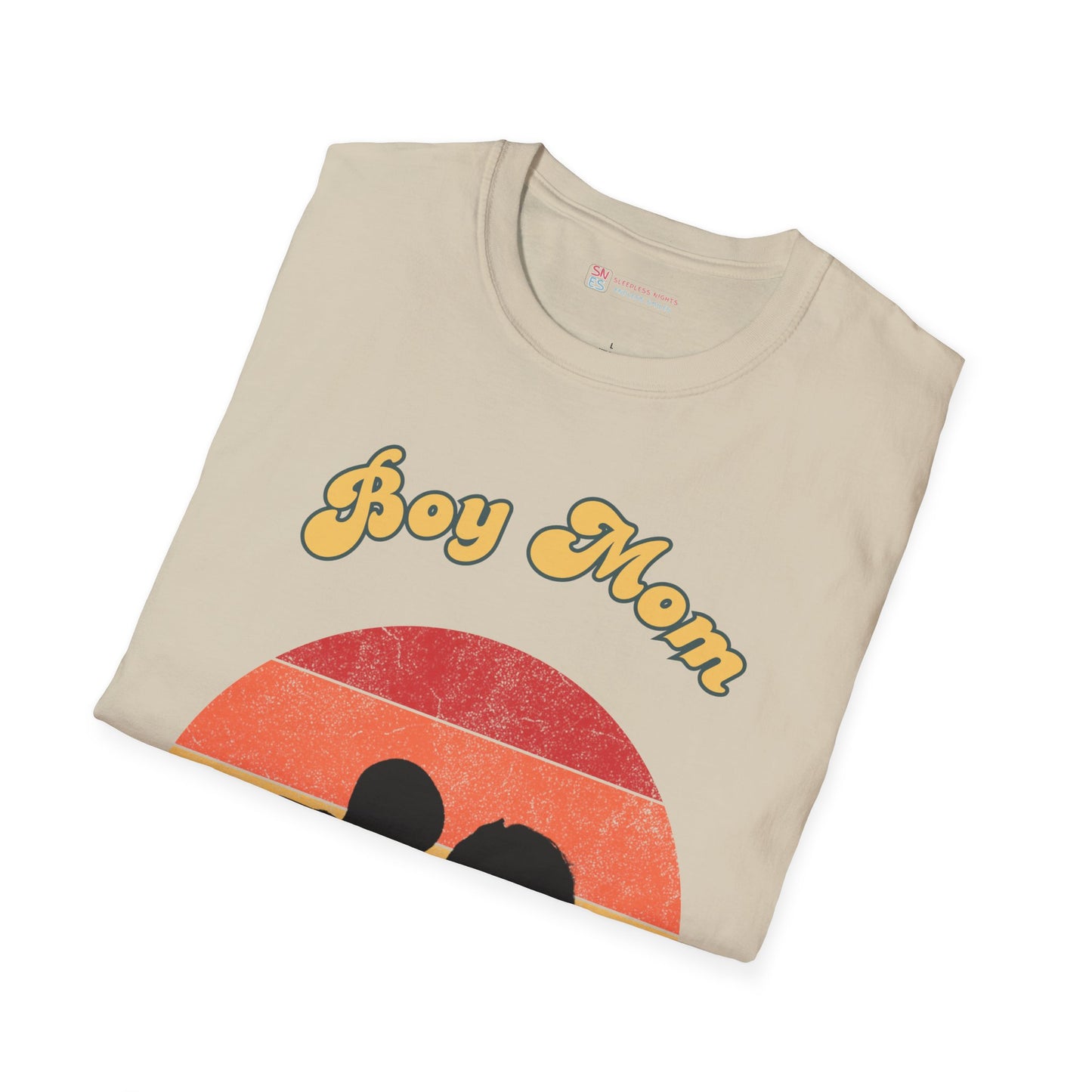 Boy Mom Unisex Softstyle T-Shirt - Retro Graphic Tee for Proud Mothers