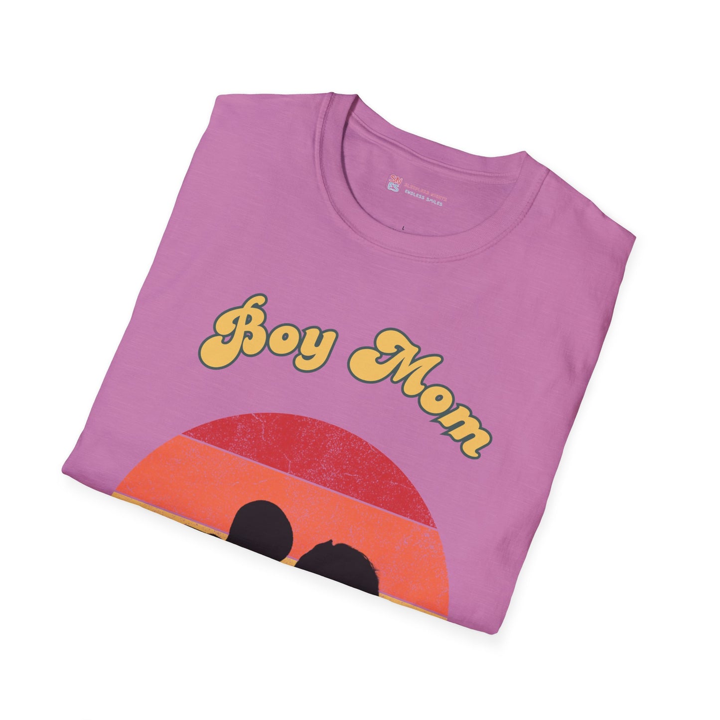 Boy Mom Unisex Softstyle T-Shirt - Retro Graphic Tee for Proud Mothers