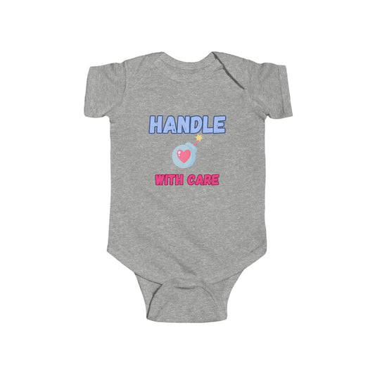 SNES | REACH Certified One-Piece Bodysuit | Handle With Care | Infant Toddler 0-24M