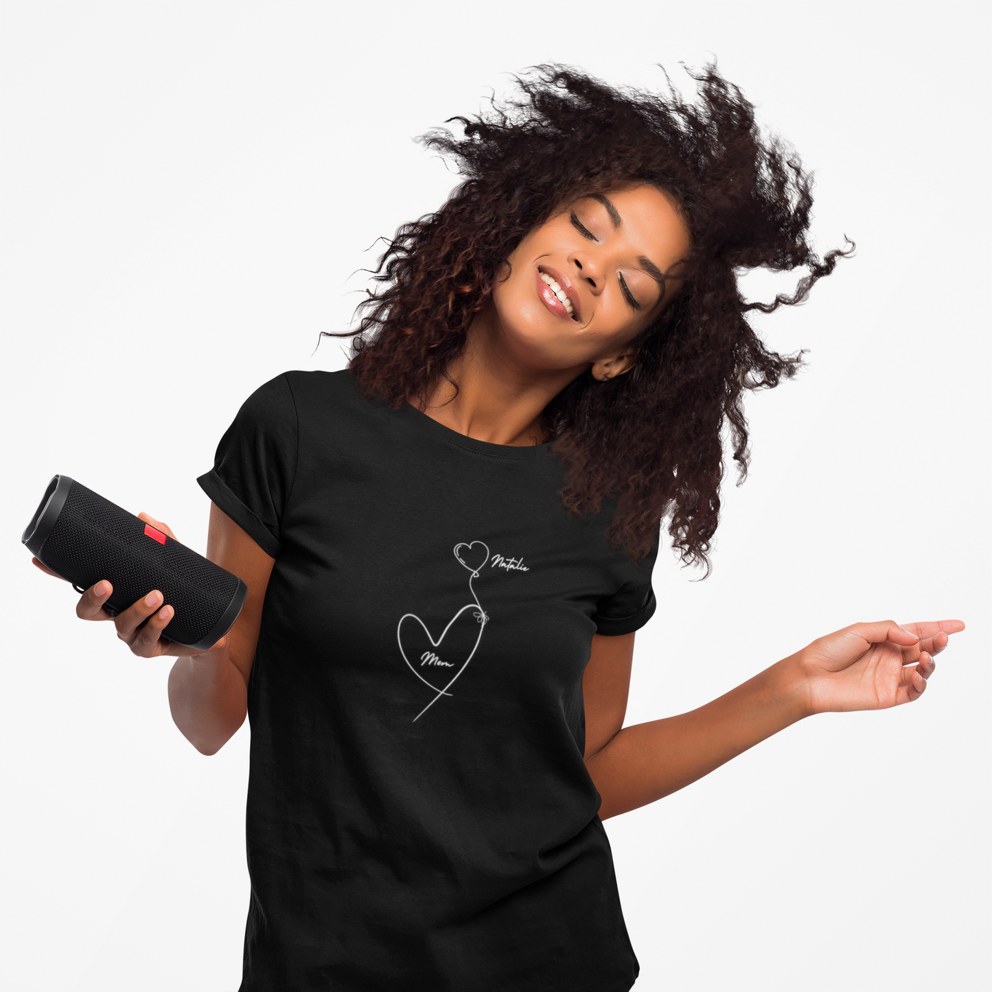 3 Heart Balloon Uplifting Mom Heart Tee - Perfect for Moms and Loved Ones | Customizable
