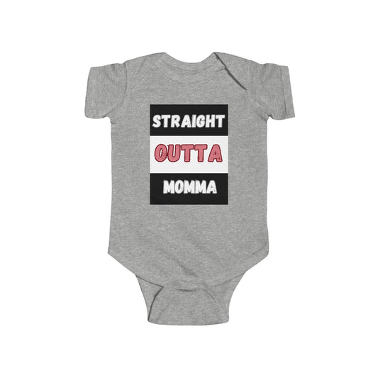 SNES | REACH Certified One-Piece Bodysuit | Straight Outta Momma | Infant Toddler 0-24M