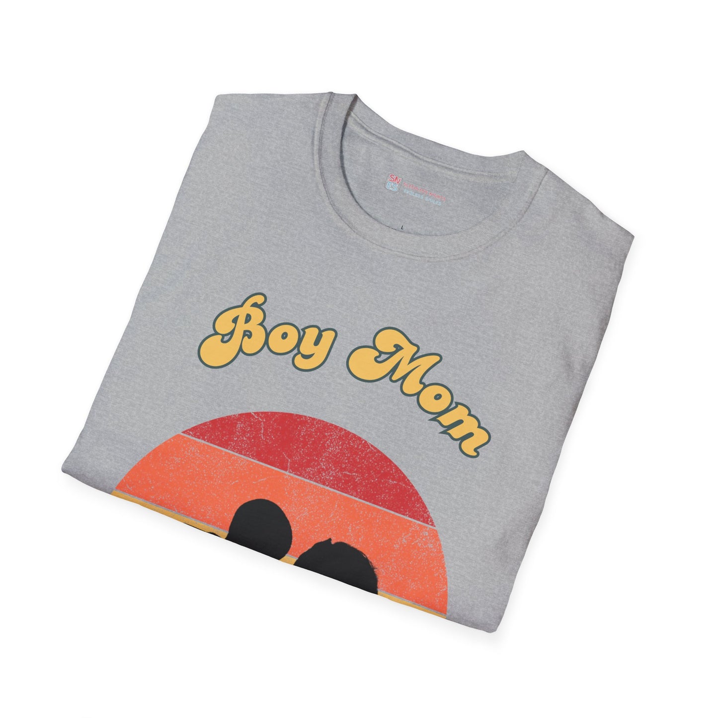 Boy Mom Unisex Softstyle T-Shirt - Retro Graphic Tee for Proud Mothers