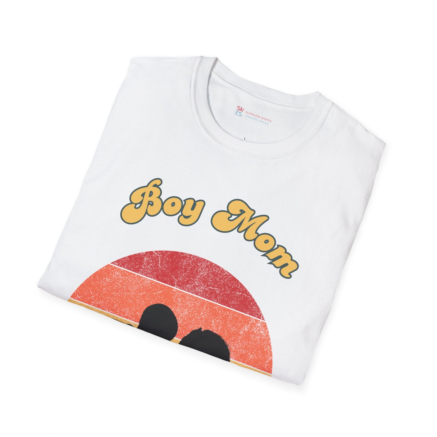 Boy Mom Unisex Softstyle T-Shirt - Retro Graphic Tee for Proud Mothers