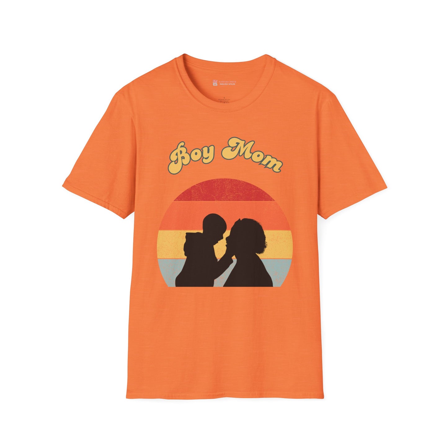 Boy Mom Unisex Softstyle T-Shirt - Retro Graphic Tee for Proud Mothers